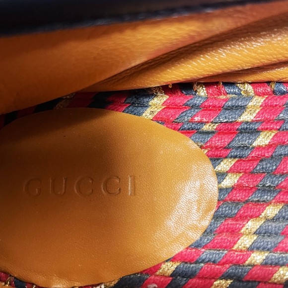 Gucci Pilar Blue Leather Espadrille Flats - Picture 6 of 9